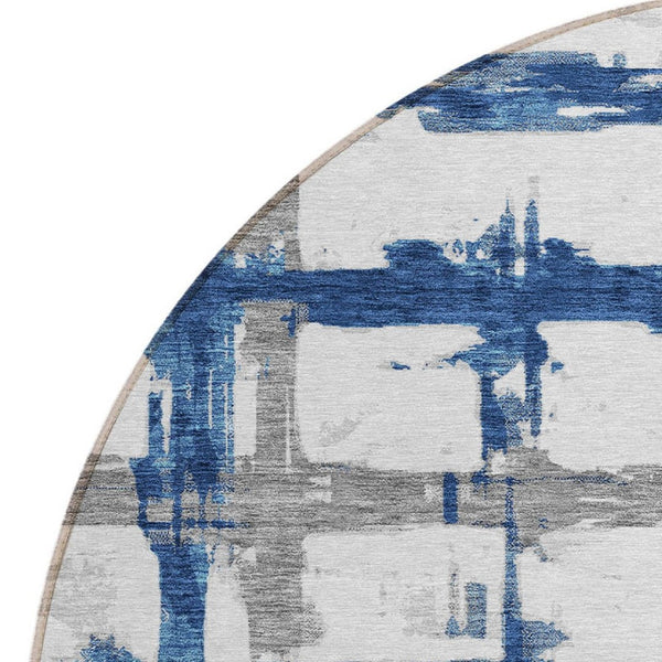 Homeroots 3' Stylish Beige Brown Taupe Striped Washable Area Rug For Indoor And Outdoor Comfort And Charm 8' Round Polyester 584496