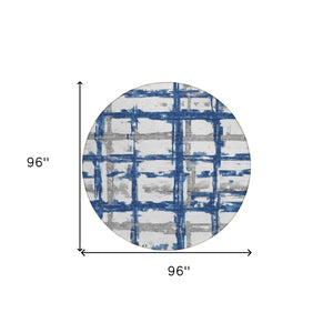 Homeroots 3' Stylish Beige Brown Taupe Striped Washable Area Rug For Indoor And Outdoor Comfort And Charm 8' Round Polyester 584496