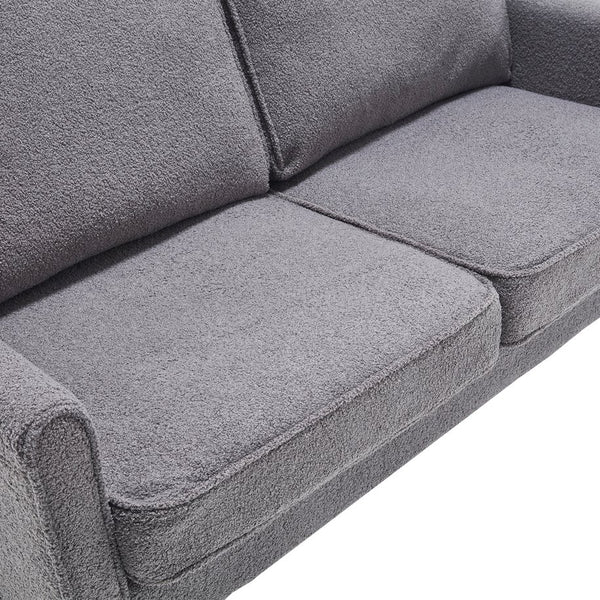 English Elm Loveseat Modern Mid-Century 2-Seater with USB Type-C Charging, Removable Zippered Covers, Sturdy Wood Legs Gray W395P238824