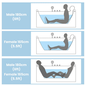 English Elm Korra Freestanding Acrylic Whirlpool Tub with 16 Jets Heater and Led Spa Lighting W5619P449966