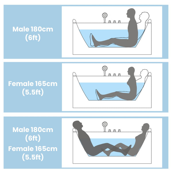 English Elm Korra Freestanding Acrylic Whirlpool Tub with 16 Jets Heater and Led Spa Lighting W5619P449966