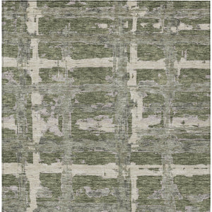 Homeroots 3' Stylish Beige Brown Taupe Striped Washable Area Rug For Indoor And Outdoor Comfort And Charm 5' X 8' Polyester 584501