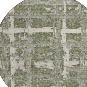 Homeroots 3' Stylish Beige Brown Taupe Striped Washable Area Rug For Indoor And Outdoor Comfort And Charm 8' Round Polyester 584502