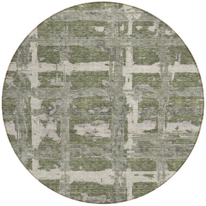 Homeroots 3' Stylish Beige Brown Taupe Striped Washable Area Rug For Indoor And Outdoor Comfort And Charm 8' Round Polyester 584502