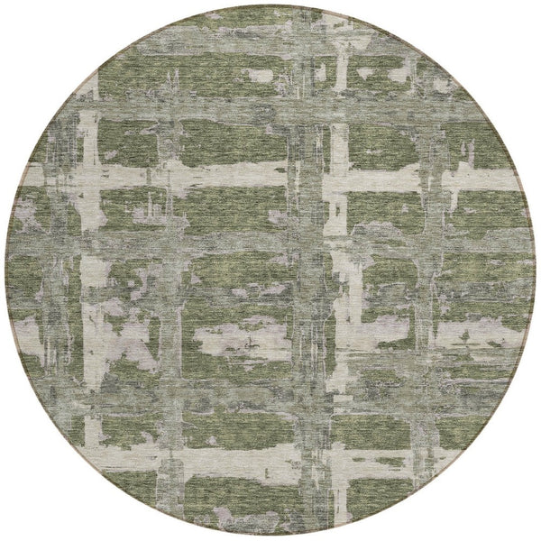 Homeroots 3' Stylish Beige Brown Taupe Striped Washable Area Rug For Indoor And Outdoor Comfort And Charm 8' Round Polyester 584502