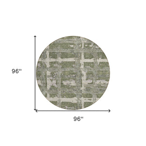 Homeroots 3' Stylish Beige Brown Taupe Striped Washable Area Rug For Indoor And Outdoor Comfort And Charm 8' Round Polyester 584502