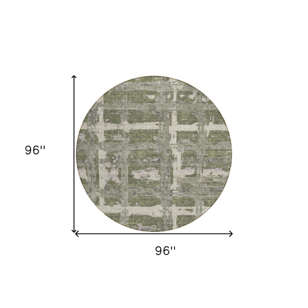 Homeroots 3' Stylish Beige Brown Taupe Striped Washable Area Rug For Indoor And Outdoor Comfort And Charm 8' Round Polyester 584502