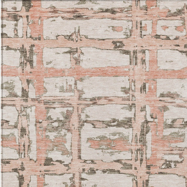 Homeroots 3' Stylish Beige Brown Taupe Striped Washable Area Rug For Indoor And Outdoor Comfort And Charm 3' X 5' Polyester 584506