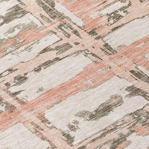 Homeroots 3' Stylish Beige Brown Taupe Striped Washable Area Rug For Indoor And Outdoor Comfort And Charm 3' X 5' Polyester 584506