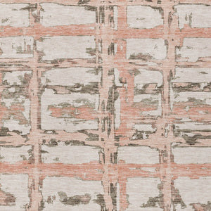 Homeroots 3' Stylish Beige Brown Taupe Striped Washable Area Rug For Indoor And Outdoor Comfort And Charm 5' X 8' Polyester 584507