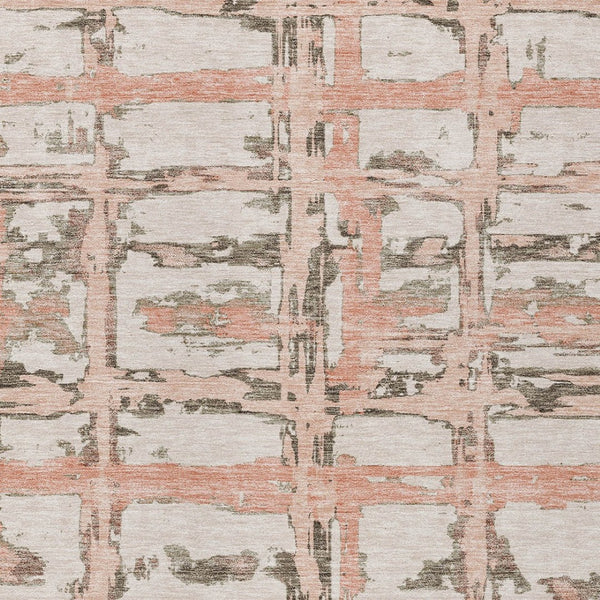 Homeroots 3' Stylish Beige Brown Taupe Striped Washable Area Rug For Indoor And Outdoor Comfort And Charm 5' X 8' Polyester 584507