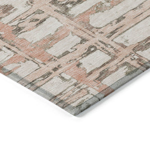 Homeroots 3' Stylish Beige Brown Taupe Striped Washable Area Rug For Indoor And Outdoor Comfort And Charm 10' X 14' Polyester 584511