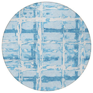 Homeroots 3' Stylish Beige Brown Taupe Striped Washable Area Rug For Indoor And Outdoor Comfort And Charm 8' Round Polyester 584514