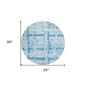 Homeroots 3' Stylish Beige Brown Taupe Striped Washable Area Rug For Indoor And Outdoor Comfort And Charm 8' Round Polyester 584514