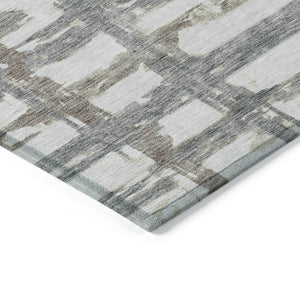Homeroots 3' Stylish Beige Brown Taupe Striped Washable Area Rug For Indoor And Outdoor Comfort And Charm 3' X 5' Polyester 584518