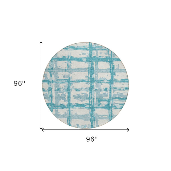 Homeroots 3' Stylish Beige Brown Taupe Striped Washable Area Rug For Indoor And Outdoor Comfort And Charm 8' Round Polyester 584526