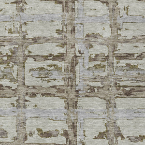 Homeroots 3' Stylish Beige Brown Taupe Striped Washable Area Rug For Indoor And Outdoor Comfort And Charm 3' X 5' Polyester 584530