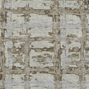 Homeroots 3' Stylish Beige Brown Taupe Striped Washable Area Rug For Indoor And Outdoor Comfort And Charm 5' X 8' Polyester 584531