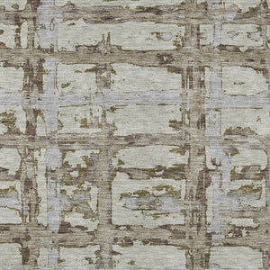 Homeroots 3' Stylish Beige Brown Taupe Striped Washable Area Rug For Indoor And Outdoor Comfort And Charm 9' X 12' Polyester 584534