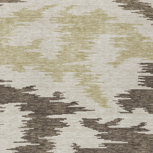 Homeroots 3'' Black Gray Silver Abstract Washable Area Rug For Indoor Outdoor Spaces, Stain Resistant Design 5' X 8' Polyester 584543