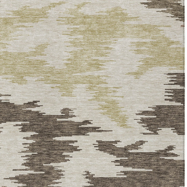 Homeroots 3'' Black Gray Silver Abstract Washable Area Rug For Indoor Outdoor Spaces, Stain Resistant Design 8' X 10' Polyester 584545