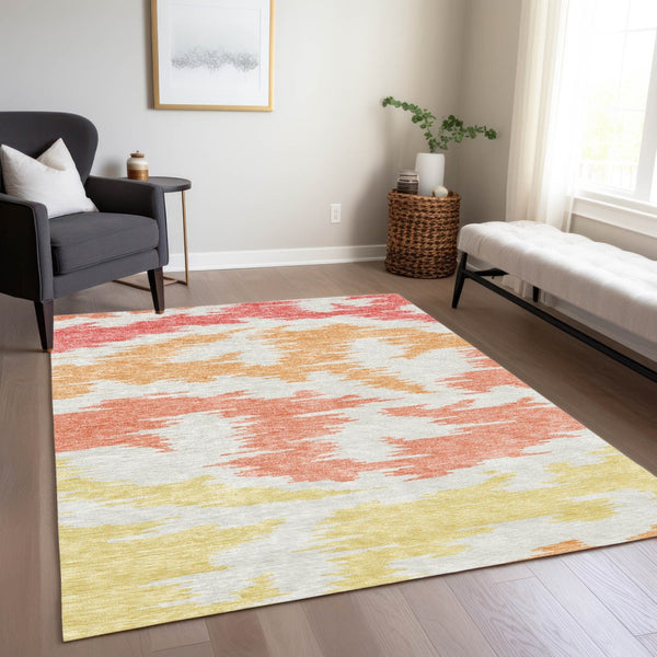 Homeroots 3'' Black Gray Silver Abstract Washable Area Rug For Indoor Outdoor Spaces, Stain Resistant Design 5' X 8' Polyester 584549