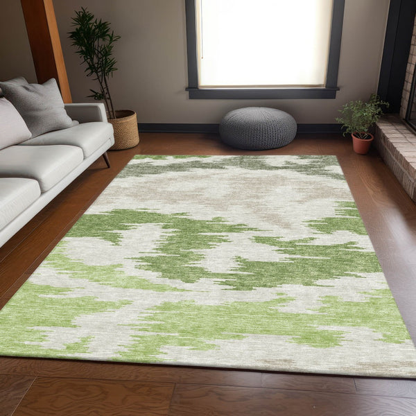 Homeroots 3'' Black Gray Silver Abstract Washable Area Rug For Indoor Outdoor Spaces, Stain Resistant Design 8' X 10' Polyester 584557