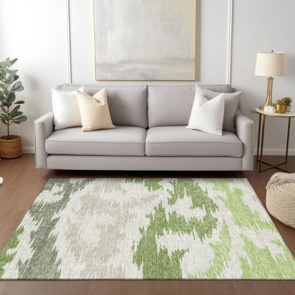 Homeroots 3'' Black Gray Silver Abstract Washable Area Rug For Indoor Outdoor Spaces, Stain Resistant Design 10' X 14' Polyester 584559