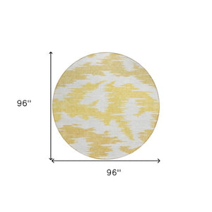 Homeroots 3'' Black Gray Silver Abstract Washable Area Rug For Indoor Outdoor Spaces, Stain Resistant Design 8' Round Polyester 584562