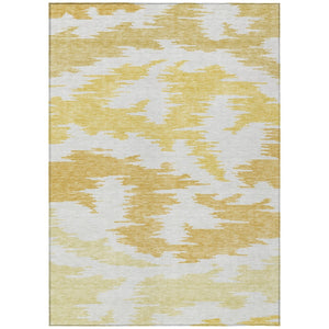 HomeRoots 9' Abstract Gold Beige and Wheat Washable Area Rug - Durable, Stylish, Perfect for Indoor/Outdoor Use 9' X 12' 584564