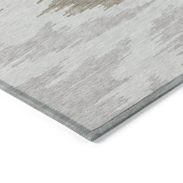 Homeroots 3'' Black Gray Silver Abstract Washable Area Rug For Indoor Outdoor Spaces, Stain Resistant Design 3' X 5' Polyester 584566