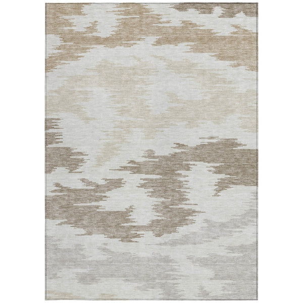 Homeroots 3'' Black Gray Silver Abstract Washable Area Rug For Indoor Outdoor Spaces, Stain Resistant Design 5' X 8' Polyester 584567