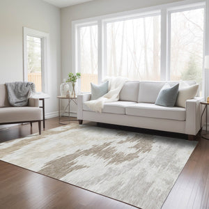 Homeroots 3'' Black Gray Silver Abstract Washable Area Rug For Indoor Outdoor Spaces, Stain Resistant Design 5' X 8' Polyester 584567