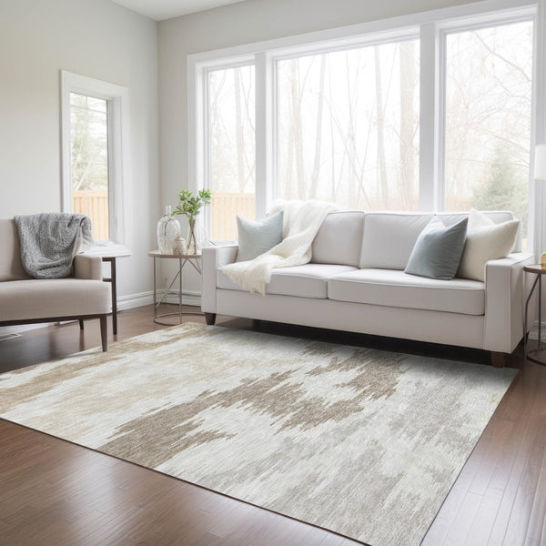 Homeroots 3'' Black Gray Silver Abstract Washable Area Rug For Indoor Outdoor Spaces, Stain Resistant Design 5' X 8' Polyester 584567