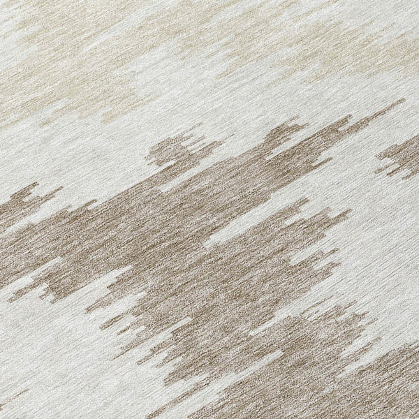 Homeroots 3'' Black Gray Silver Abstract Washable Area Rug For Indoor Outdoor Spaces, Stain Resistant Design 8' Round Polyester 584568