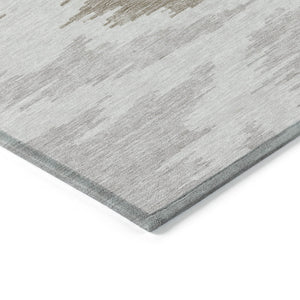 Homeroots 3'' Black Gray Silver Abstract Washable Area Rug For Indoor Outdoor Spaces, Stain Resistant Design 9' X 12' Polyester 584570