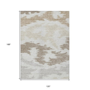 Homeroots 3'' Black Gray Silver Abstract Washable Area Rug For Indoor Outdoor Spaces, Stain Resistant Design 10' X 14' Polyester 584571