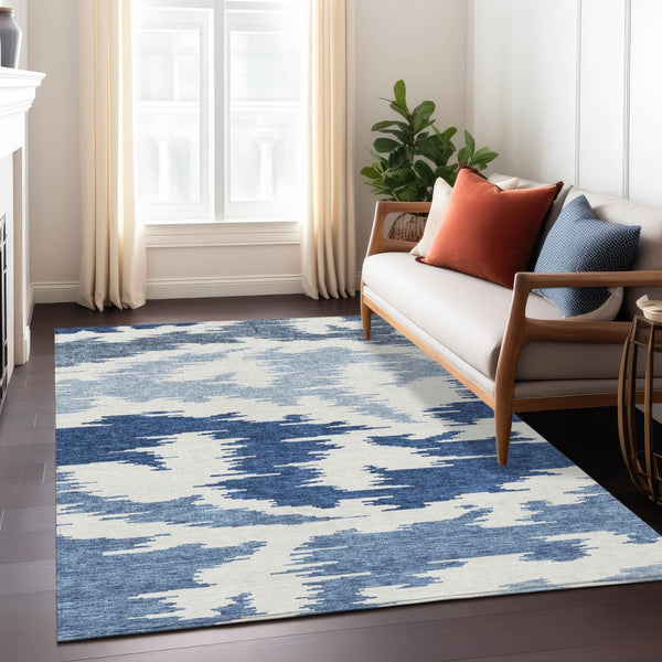 Homeroots 3'' Black Gray Silver Abstract Washable Area Rug For Indoor Outdoor Spaces, Stain Resistant Design 3' X 5' Polyester 584572