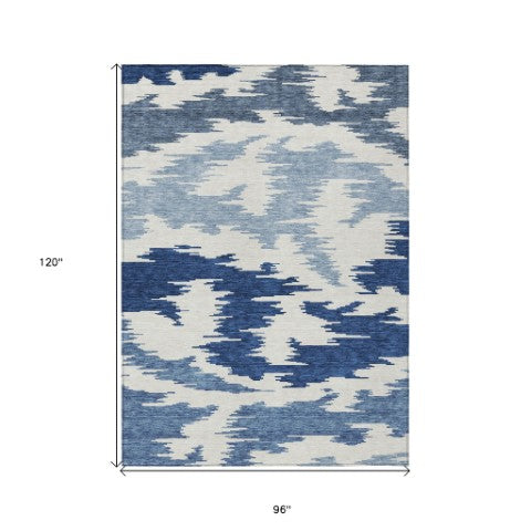 Homeroots 3'' Black Gray Silver Abstract Washable Area Rug For Indoor Outdoor Spaces, Stain Resistant Design 8' X 10' Polyester 584575