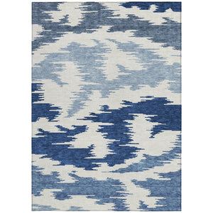 Homeroots 3'' Black Gray Silver Abstract Washable Area Rug For Indoor Outdoor Spaces, Stain Resistant Design 8' X 10' Polyester 584575