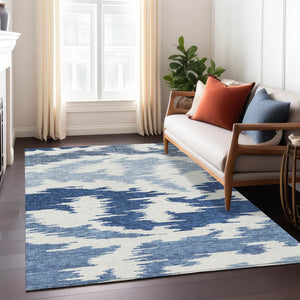 Homeroots 3'' Black Gray Silver Abstract Washable Area Rug For Indoor Outdoor Spaces, Stain Resistant Design 8' X 10' Polyester 584575