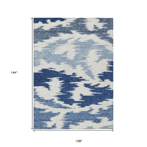 Homeroots 3'' Black Gray Silver Abstract Washable Area Rug For Indoor Outdoor Spaces, Stain Resistant Design 9' X 12' Polyester 584576