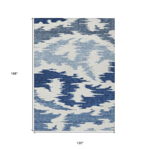 Homeroots 3'' Black Gray Silver Abstract Washable Area Rug For Indoor Outdoor Spaces, Stain Resistant Design 10' X 14' Polyester 584577