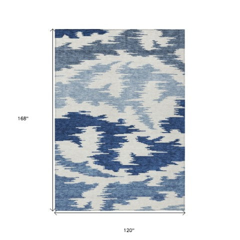 Homeroots 3'' Black Gray Silver Abstract Washable Area Rug For Indoor Outdoor Spaces, Stain Resistant Design 10' X 14' Polyester 584577