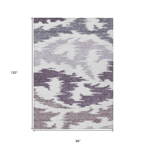 Homeroots 3'' Black Gray Silver Abstract Washable Area Rug For Indoor Outdoor Spaces, Stain Resistant Design 8' X 10' Polyester 584587