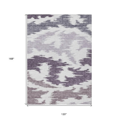 Homeroots 3'' Black Gray Silver Abstract Washable Area Rug For Indoor Outdoor Spaces, Stain Resistant Design 10' X 14' Polyester 584589