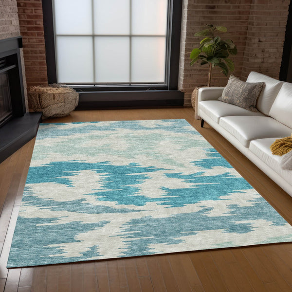 Homeroots 3'' Black Gray Silver Abstract Washable Area Rug For Indoor Outdoor Spaces, Stain Resistant Design 3' X 5' Polyester 584590