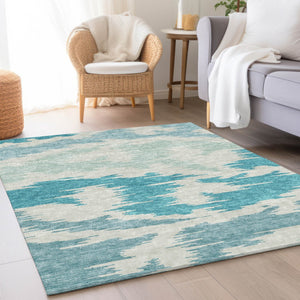 Homeroots 3'' Black Gray Silver Abstract Washable Area Rug For Indoor Outdoor Spaces, Stain Resistant Design 5' X 8' Polyester 584591