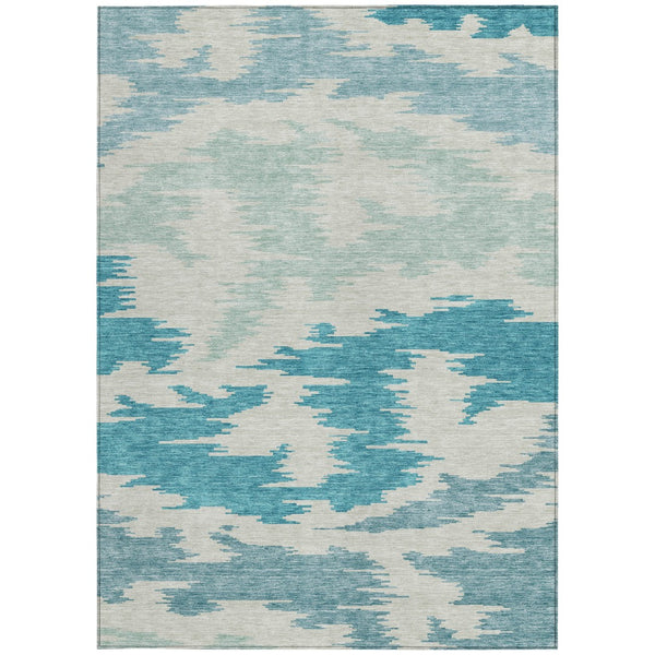 Homeroots 3'' Black Gray Silver Abstract Washable Area Rug For Indoor Outdoor Spaces, Stain Resistant Design 8' X 10' Polyester 584593