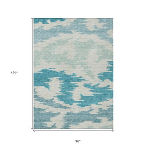 Homeroots 3'' Black Gray Silver Abstract Washable Area Rug For Indoor Outdoor Spaces, Stain Resistant Design 8' X 10' Polyester 584593